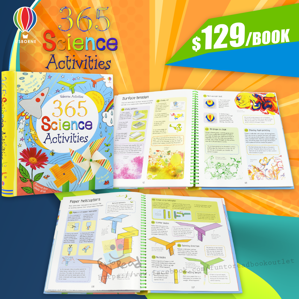 Usborne Activities - 365 Science Activities - Fun To Read Book Outlet