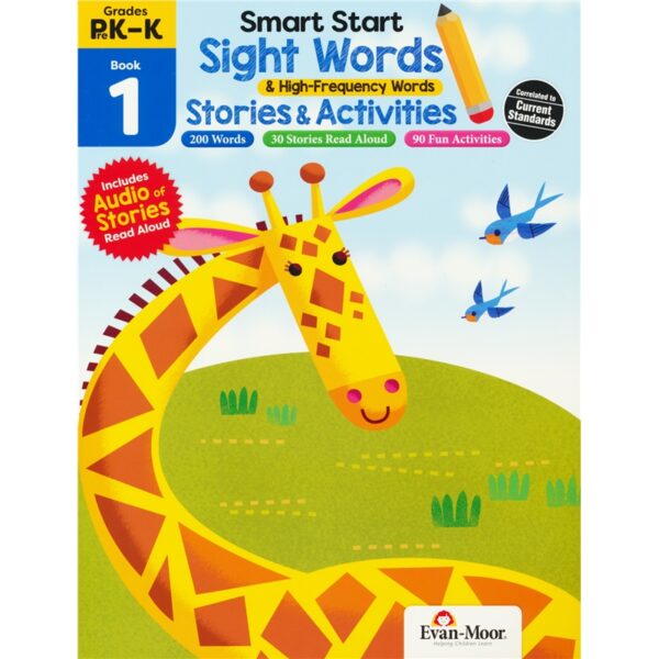evan-moor smart start sight words & high-frequency words stories & activities grades prek-k